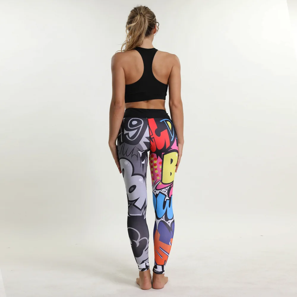 Женские Штаны Для Йоги, фитнеса, спортивные Леггинсы с 3D принтом, тонкие эластичные Капри, быстросохнущие штаны для бега, обтягивающие колготки для спортзала и тренировок