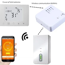 Беспроводной комнатный термостат с Wi-Fi и РЧ настенный газовый котел с дистанционным управлением, контроль температуры, Еженедельный программируемый