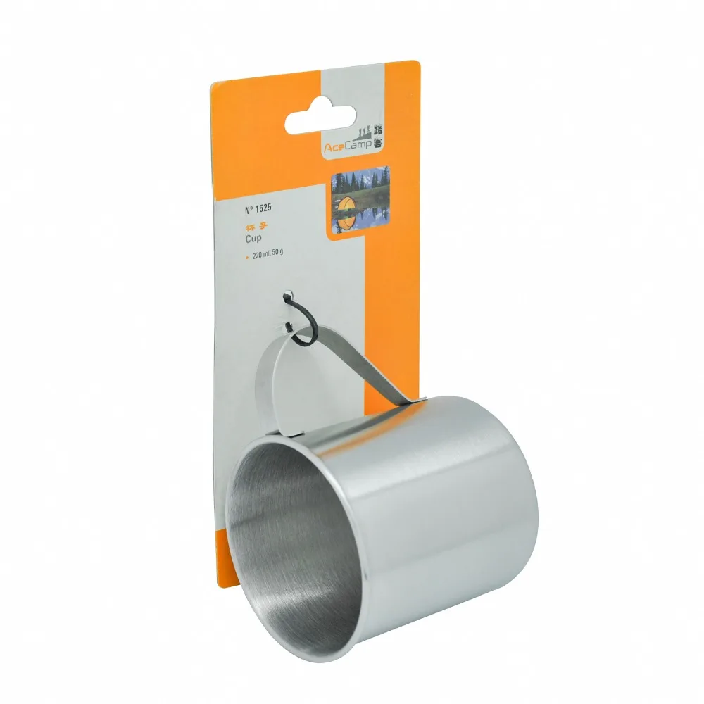 AceCamp 1 unid Acero inoxidable 220 ml/300 ml taza doble estructura portátil de Camping al aire libre Picnic vajilla envío libre