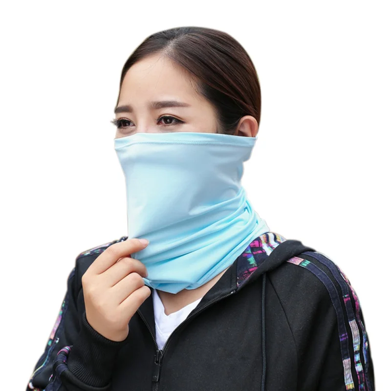 L Unisex Outdoor Cycling Riding Sports Soft Metarial Scarf Mask Multi-function Solid Color Breathable Sun Protection Face Scarf - Цвет: L