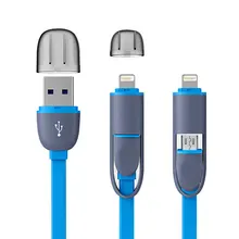 High Quality 8pin 2 in 1 Micro USB Cable Sync Data Charger Cable For iPhone 5 6 6S Plus Samsung S3 S4 S5 Android Phone