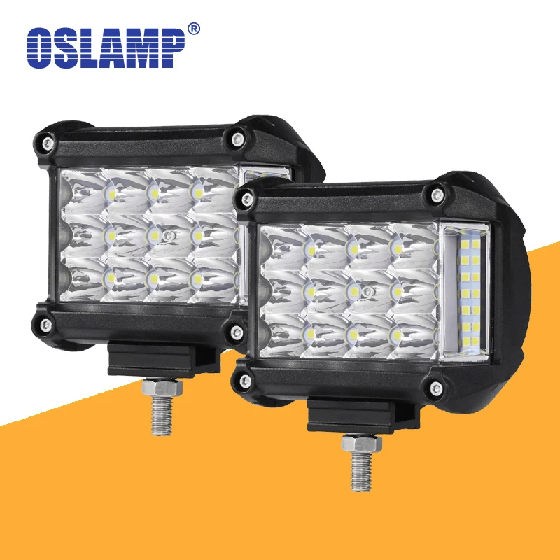 

Oslamp 4" 57W Side Luminous Car Work Light Tri-Row LED Light Bar Offroad 4WD 4x4 LED Bar for Trucks Vehicles Boat DC 12V 24V