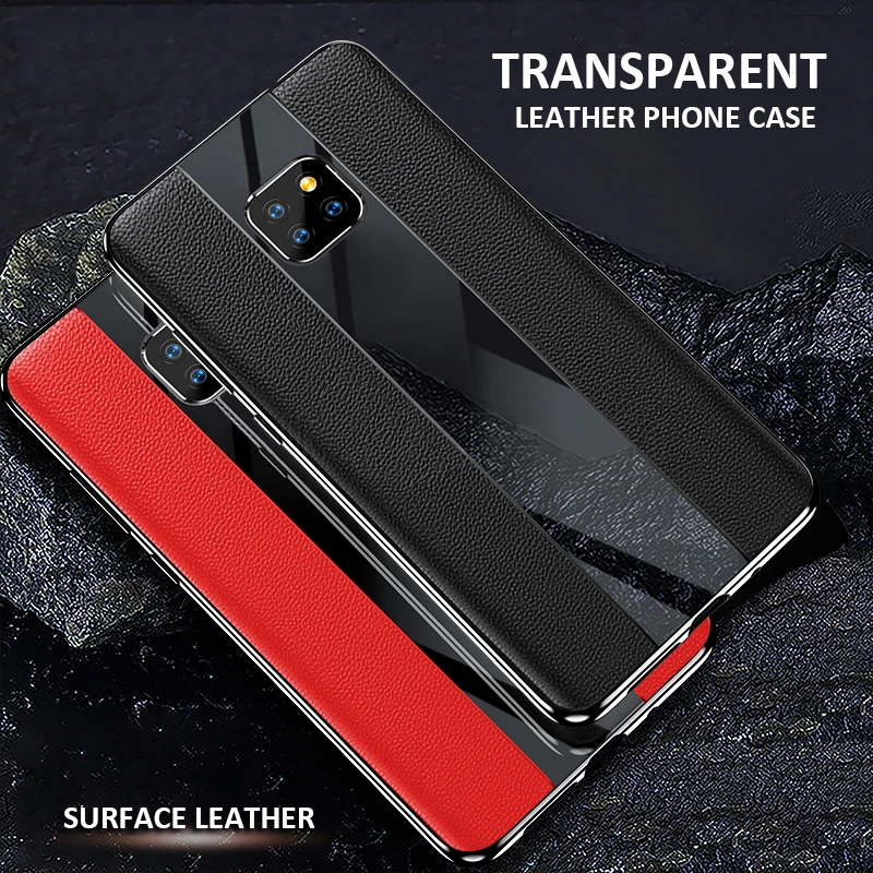 Original-Leather-PU-Phone-Case-For-huawei-mate-10-20-pro-Clear-Soft-tpu-silicon-Case