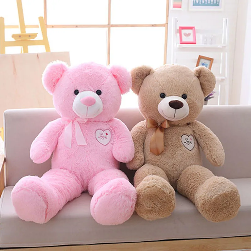 Cute plush bear pink embroidered moon scarf teddy bear 30 CM stuffed toy soft