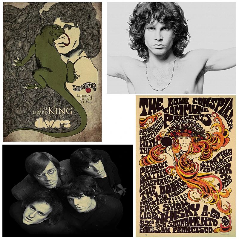 Винтажный постер Декор для дома двери Jim Morrison крафт рок ретро группа плакат