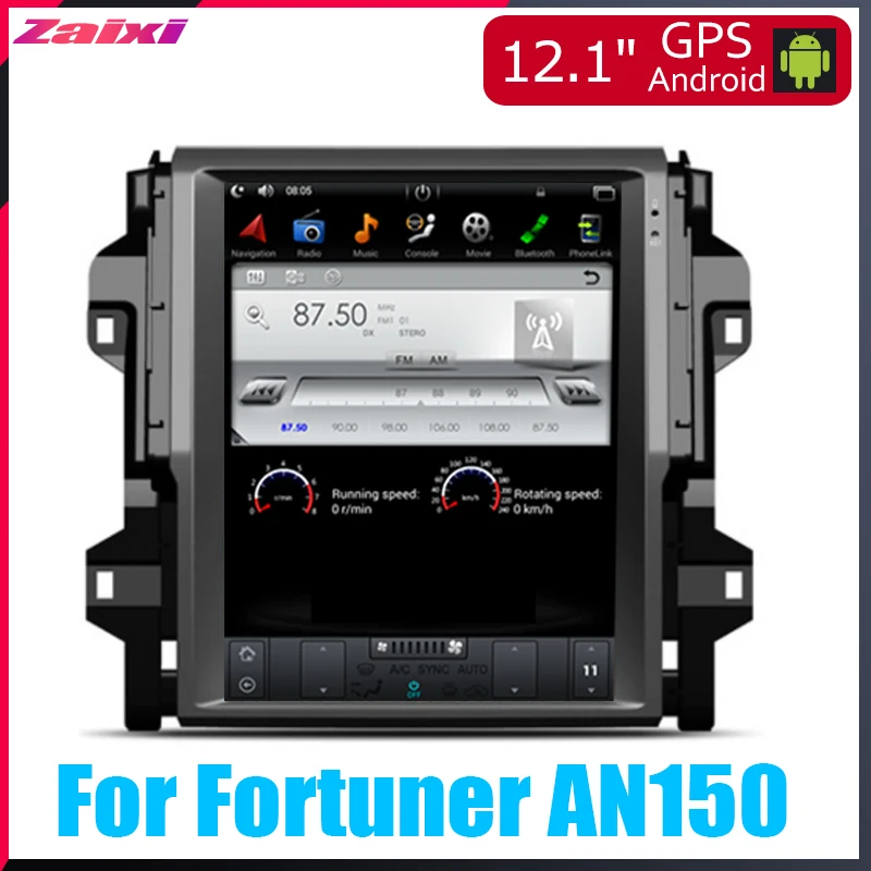 

ZaiXi 12.1" Vertical screen android car multimedia video radio player in dash for Toyota Fortuner AN150 2016~2017 car navigaton