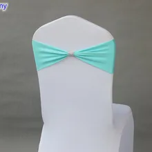 Tiffany цветная Подвязка из спандекса для стула ленты для свадебных стульев с блестящей пряжкой на ремне в середине лайкра стрейч свадебное кресло створки