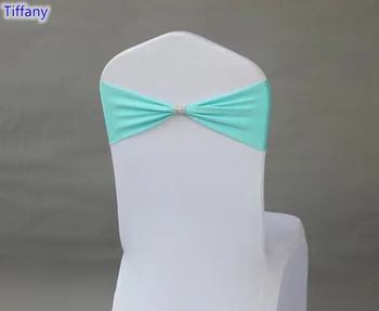 

Tiffany Colour Spandex chair sash wedding chair sashes with shiny belt buckle in the middle lycra stretch wedding chair sash