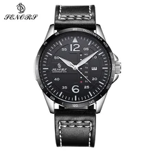 Fashion Quartz Double Calendar Watch Mens Genuine Leather Strap Casual Sport Male Wrist Watches for Men Clock relogio masculino pacific angel shark sport watch luxury calendar quartz men male watches fashion red black leather band relogio masculino sh094
