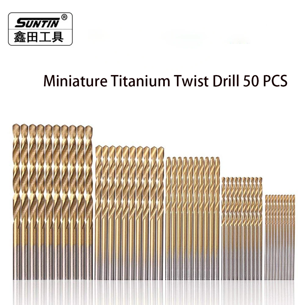 50pc Titanium Coated HSS High Speed Steel Drill Bit Set Tool Set 1//1.5//2//2.5//3mm