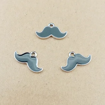 

10pcs 10x18mm enamel mustache charm for jewelry making and crafting earring pendant fashion necklace bracelet charm