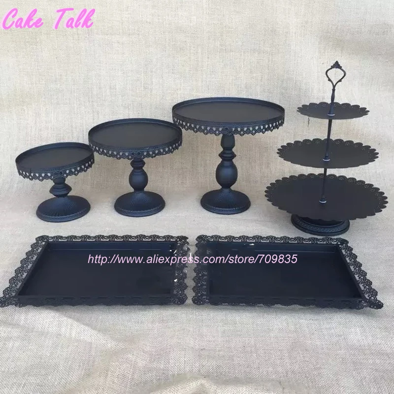 Buy Black cake stand set of 6 pieces cupcake stand