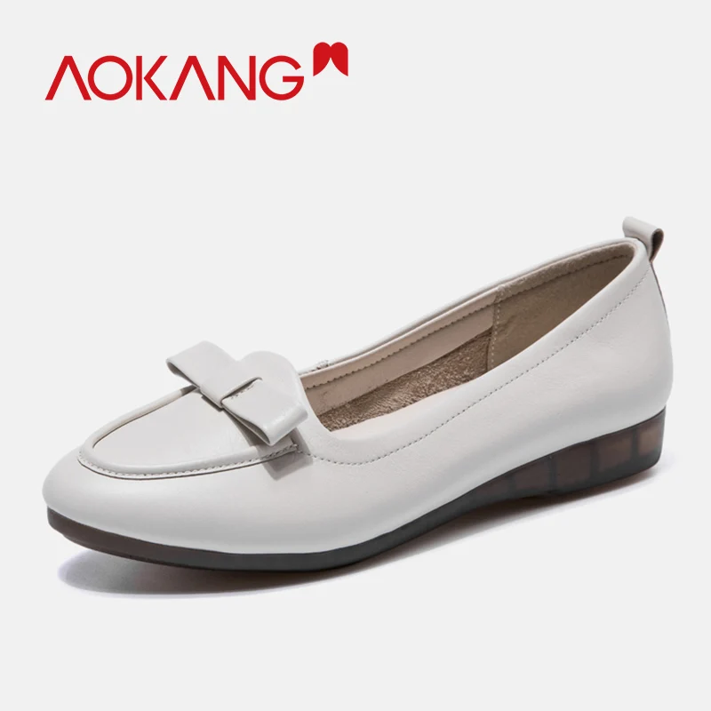 AOKANG/2019 г. Новое поступление сезон весна женская обувь на плоской подошве с