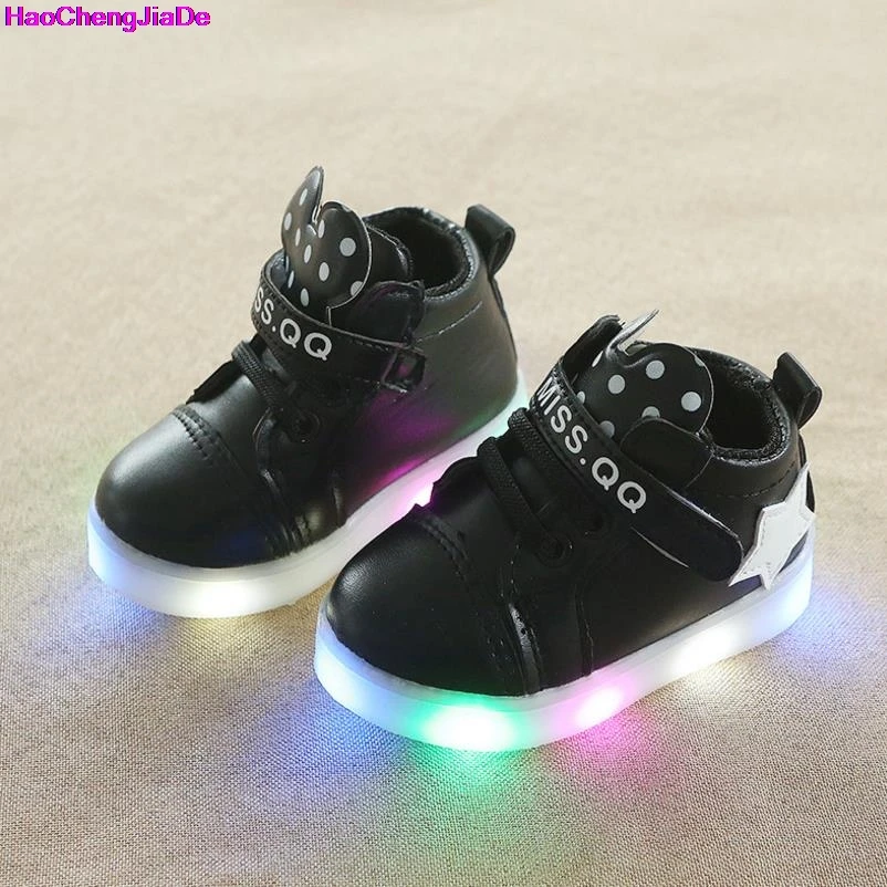 HaoChengJiaDe Children Shoes With Light Baby Boys Girls LED Light Up Shoes New Brand Kids