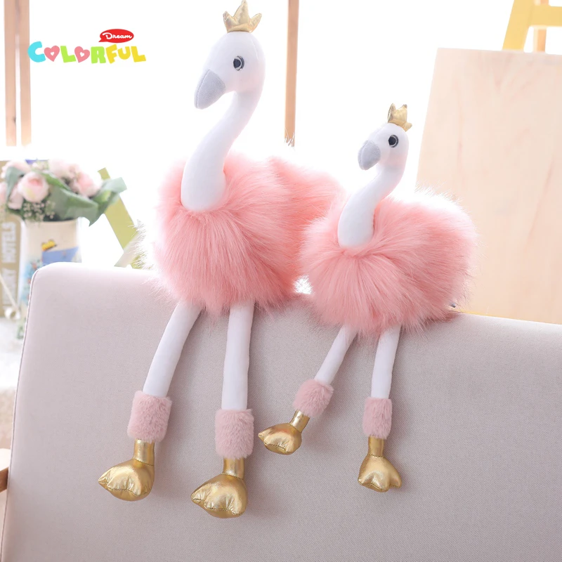 

1PCS INS Nordic sitting 20cm / 30cm crown flamingos plush stuffed toy, pink flamingos appease dolls, kid toys, home shop decor