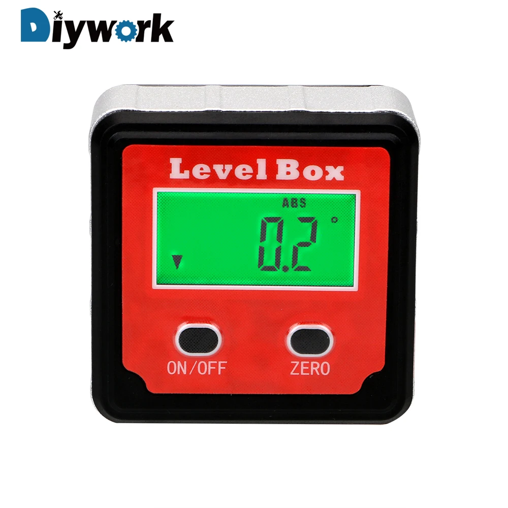  DIYWORK Precision Digital Protractor Level Box with Magnet Base Inclinometer Level Box Digital Angl