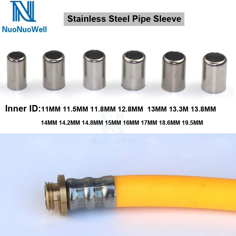 

NuoNuoWell 50PCS Stainless Steel Exhaust Pipe Connector Sleeve Joiner11mm-24mm Soft Pipe Clamp Tube Press Water Air Connector