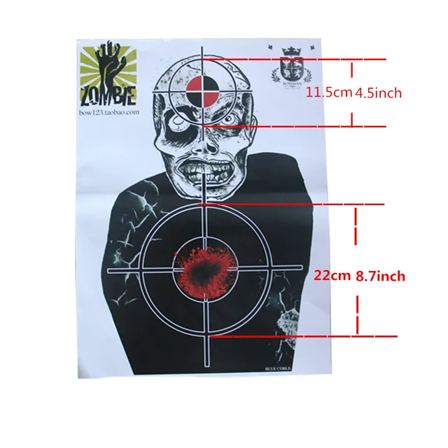 Corpse Target Paper Shooting Targets Game and Skill Challenge Targets (10 Pack)in Bow & Arrow