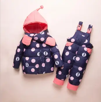 

Kids Clothes Girls Boys Down Coat Children Warm Snowsuit Outerwear + Romper Clothing Set Russian children's Winter jackets