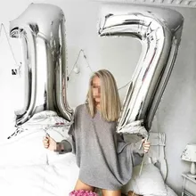  32inch Number Foil Balloons rainbow Rose Gold Balloons Inflatable Balls Birthday Party Decoration Kid Wedding Balloon 