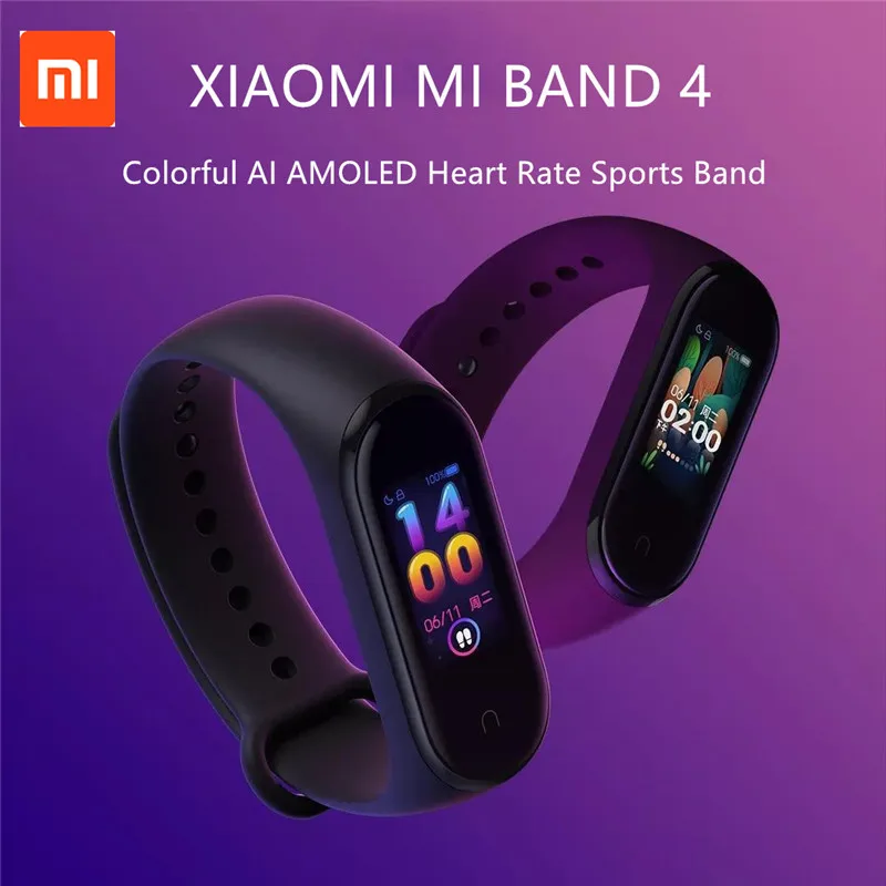 Xiaomi Mi Band 4 NFC Версия смарт-Браслет фитнес-браслет трекер-сна для сердечного ритма Smart Wtach 0,9" AMOLED экран Bluetooth 5,0