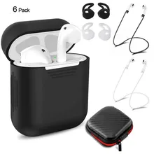 EastVita 6 в 1, силиконовый защитный чехол для наушников, приемная коробка, ремешок для наушников, крючки для Apple AirPods чехол r29
