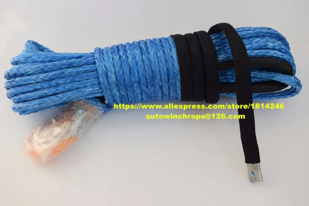 

Blue 3/8"*100ft Synthetic Winch Rope,ATV Winch Cable,Tow Rope Car,Kevlar Winch Rope,Off Road Rope