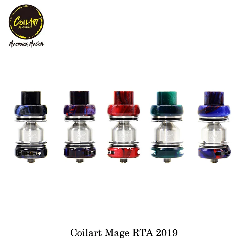 

New Coilart Mage RTA 2019 Resin 25mm Vaporizer 4.5ml Capacity Rebuildable Tank Atomizer Bubble Tube electronic cigarettes Vape