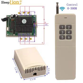 

Sleeplion 300M Range 12V Relay 6CH Channel Wireless Switch RF Remote Control Switch Garage Opener 6CH Controller Transmitter Kit