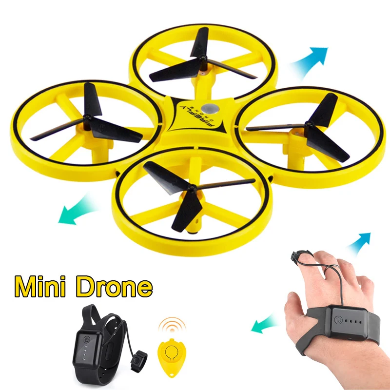 

NEW Mini Drone Wristband Control Infrared Obstacle Avoidance Hand Control Altitude Hold 2.4G Quadcopter for Kids Toy Gift ZF04