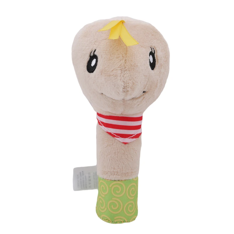 Детские Ручные погремушки Bibi BB игрушка со звуком Мягкая Милая палочка Прорезыватель плюшевая кукла погремушка Игрушки для маленьких детей - Цвет: tortoise
