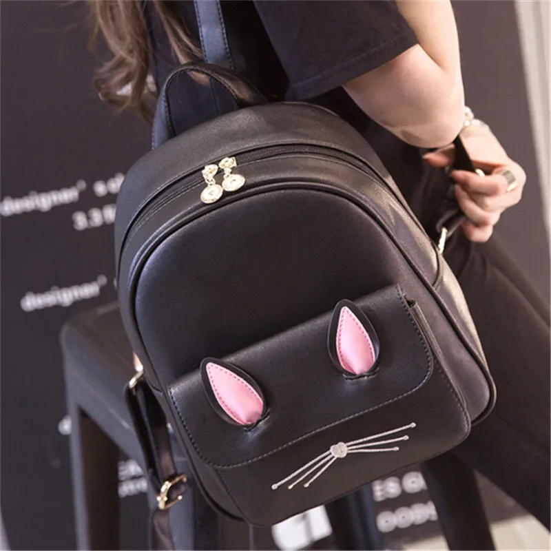 

mini leather Backpack Women cat pack bagpack School Bags for Teenage Girls Designer Book Bag travel shoulder bag sac a dos fille