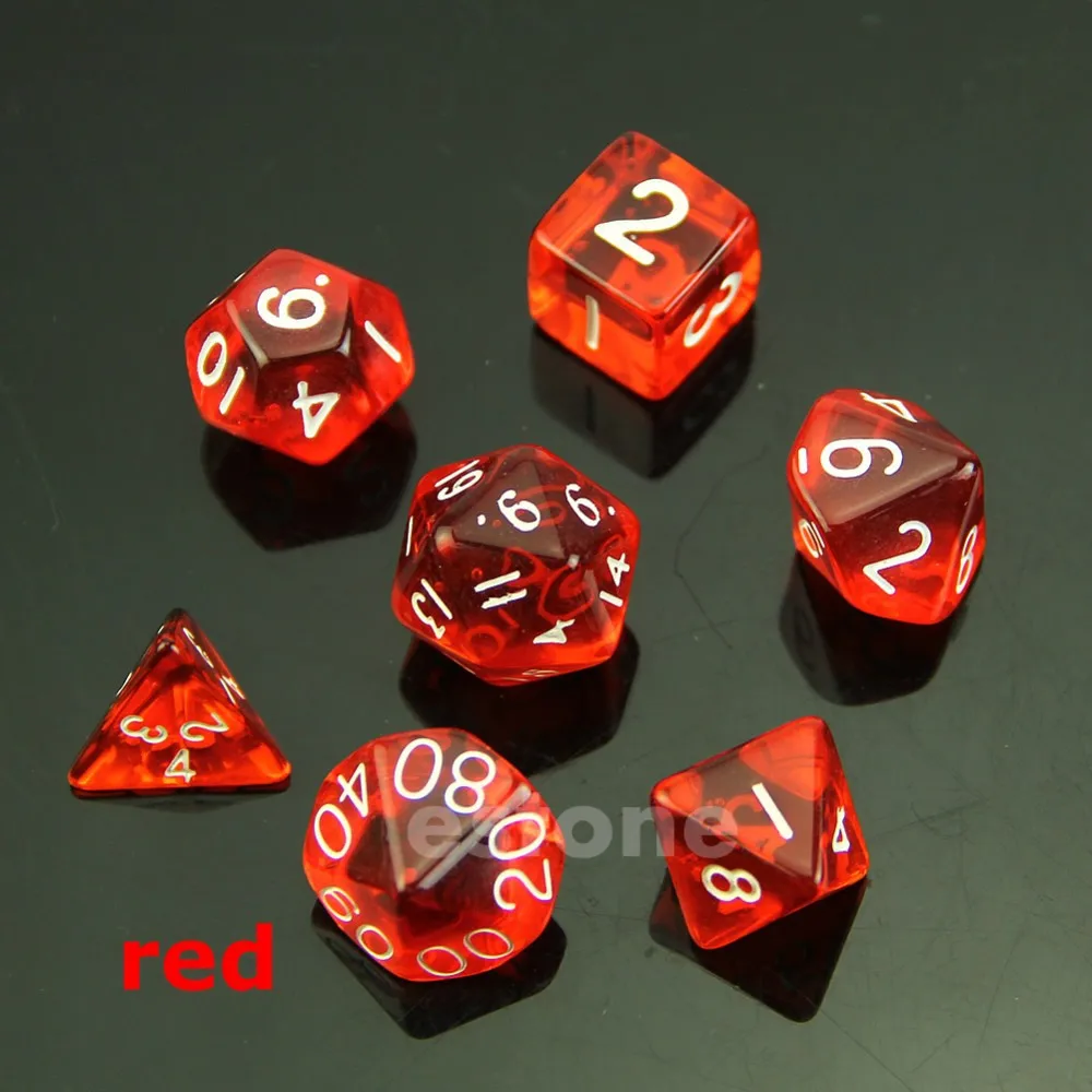 MTG RPG D& D DND Poly Dice настольная игра Набор из 7 сторонних плашек D4 D6 D8 D10 D12 D20