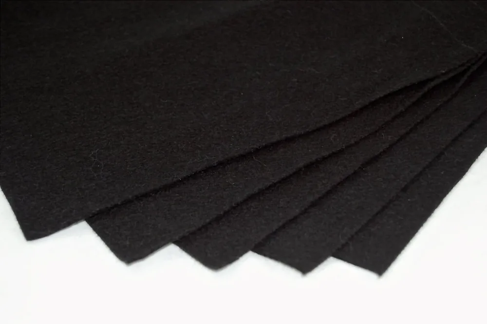 Black Non Woven Felt Fabric Sheets Fiber Thick Kids DIY Craft