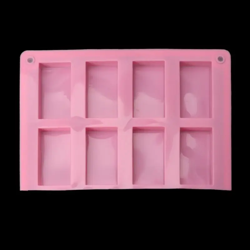8 полостей прямоугольная силиконовая форма Cuboid мыло высушенный цветок