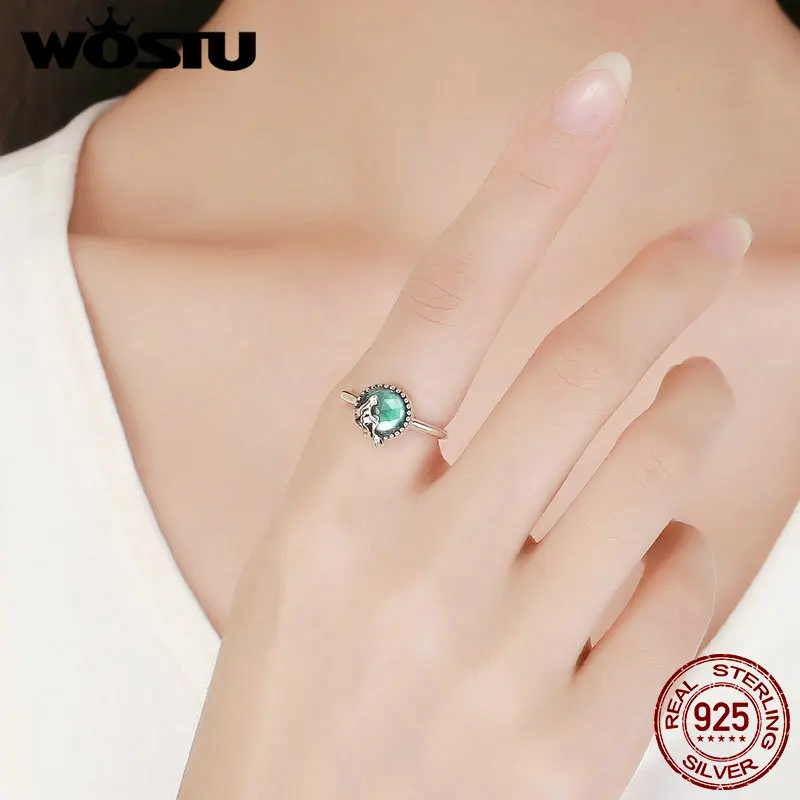Женские кольца на палец WOSTU из серебра 925 пробы с кристаллами Love of Mermaid