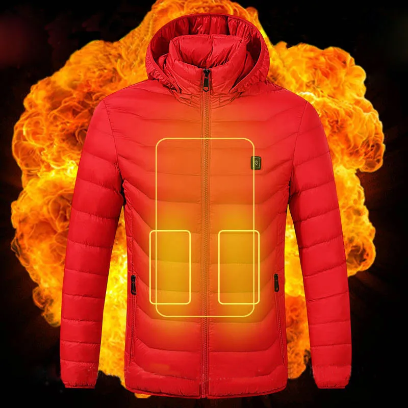 

Intelligent Heating Cotton Clothes Winter Jacket Men Warm Coat Fashion Casual Parka Medium Thickening Coat for Lover