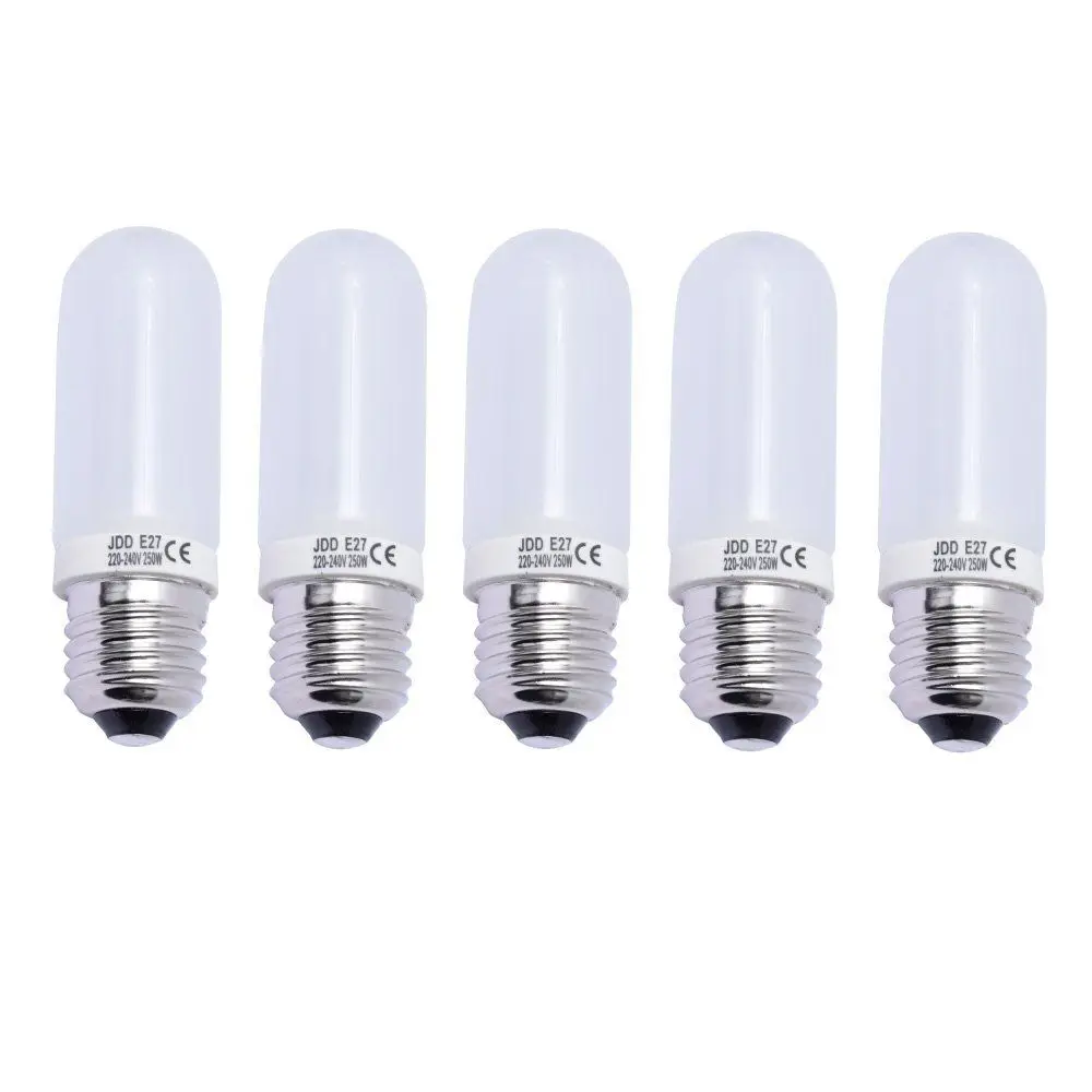 5PCS 250W Modeling Light Lamp Bulb E27 Socket for Studio Flash Strobe 220V 230Vin Photo Studio