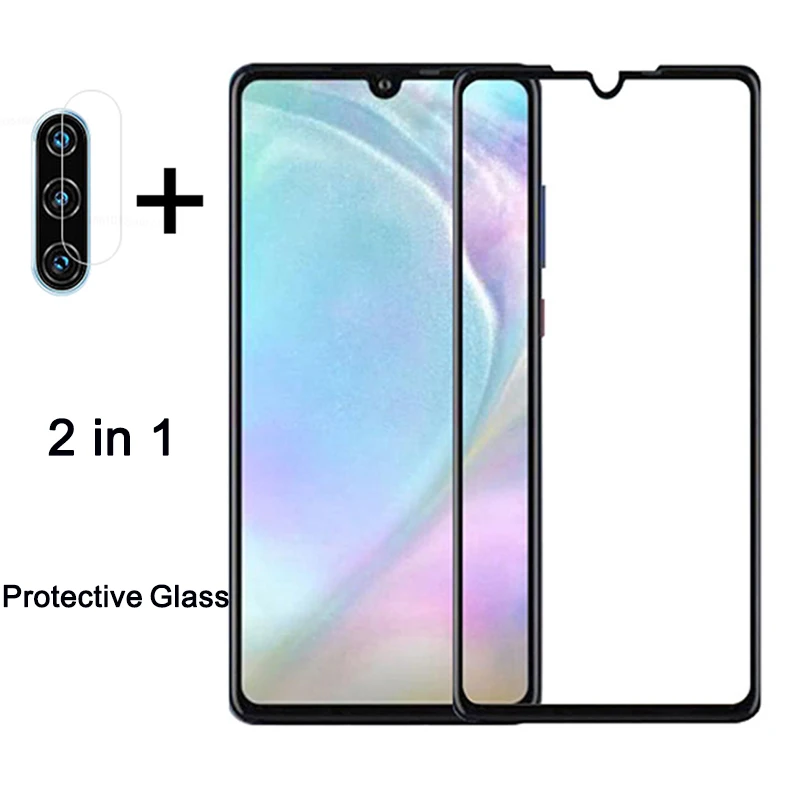 

2 in 1 Tempered Glass On For Huawei P30 lite p 30 light Protective Glass Camera Len Protector Glass on p30 life screen protector