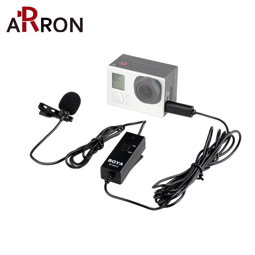 BOYA BY-GM10 Pro Lapel Clip Type Omnidirectional Condenser Audio Microphone For GoPro HD Hero 4 3+ 3 Camera | Электроника