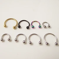 2 шт Бесплатная доставка 1,2 мм 16 г шаровые циркуляры подковы Титановый Шар Подкова Кольцо для пирсинга носа ювелирные изделия для тела - изображение