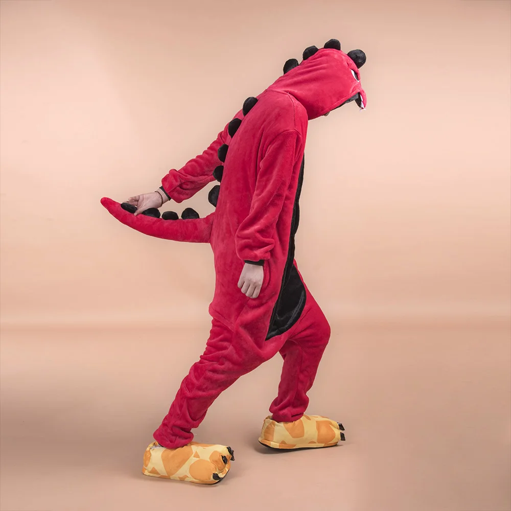 Для взрослых Динозавр Kigurumi пижамный комплект Onesie женские пижамы Пижама зимняя