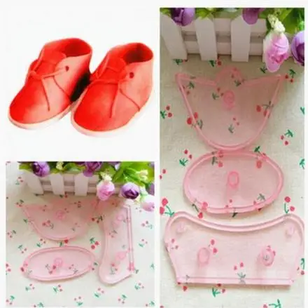 

3 Pcs Delicate Plastic Fondant Life Size Bebe Shoe Cake Mold Baby Birthday Shoes Bootee Fondant Cake Decorating Tools