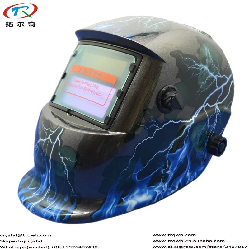 Полуавтоматическая Затемняющая Сварочная маска TRQ-HD41-2233DE голубая молния