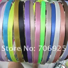 Смешанных цветов(18 цветов) металлическая повязка на голову с атласной шириной 5 мм, 100 шт./партия