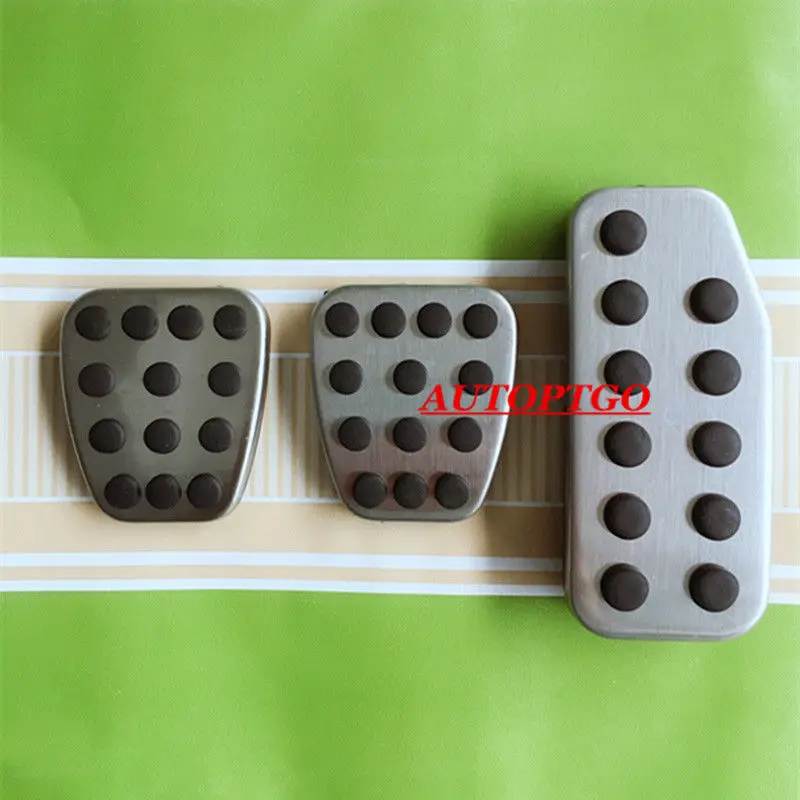 

3Pcs Stainless Steel + Rubber Original Car Gas/Fuel Brake Clutch Pedal Pads Cover Foot Pedals For Manual Honda FIT 2013-2018
