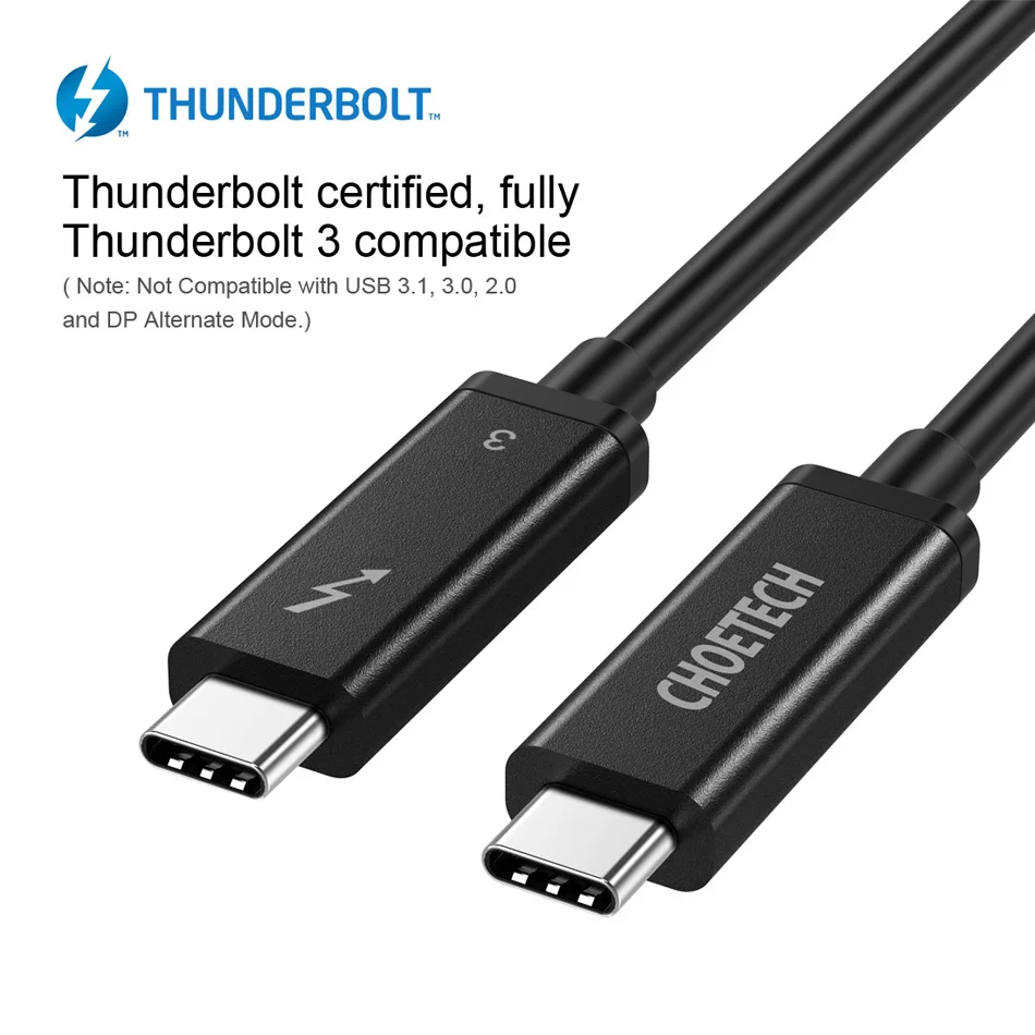 

CHOETECH Thunderbolt 3 Cable 40Gbps 100W Charging Support 5K UHD display 4K 60HZ USB Type C HDMI Cable For 2016-2018 Macbook Pro
