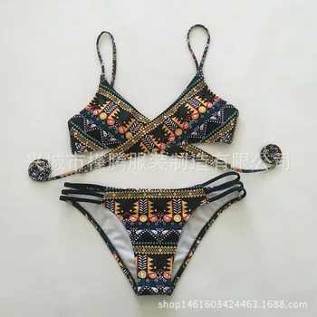 

Flower Print Bikini Summer Bathing Suit Brazilian Biquini Sexy Bikinis Set Vintage Retro Swimsuit Bandage Swimwear Women