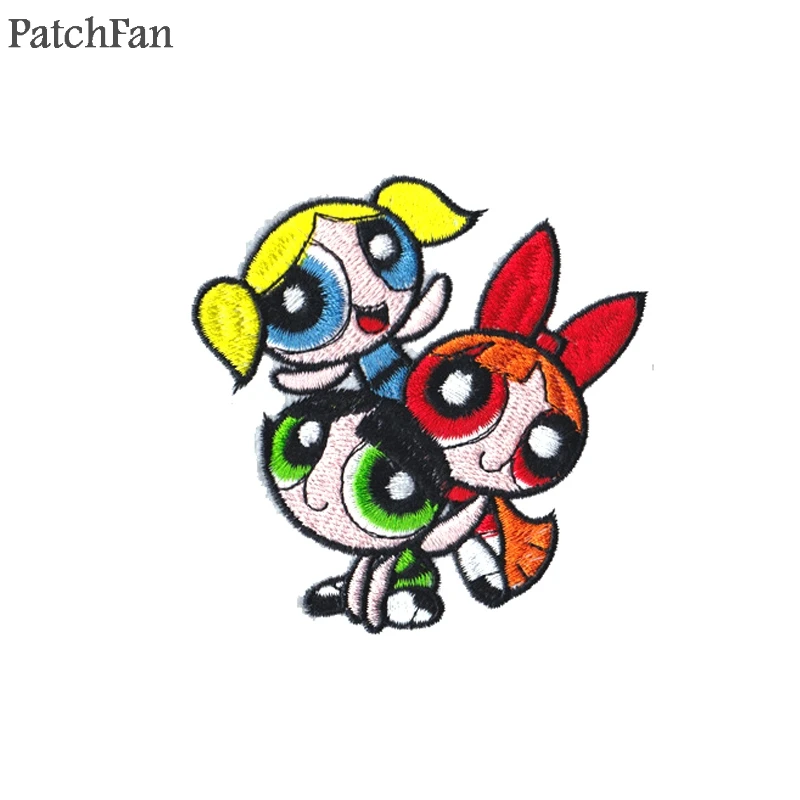 A0201 Patchfan The Powerpuff девочки, наклейка вышитая DIY железная/нашивка аксессуары новейшие популярные лоскуты аппликации - Цвет: 4