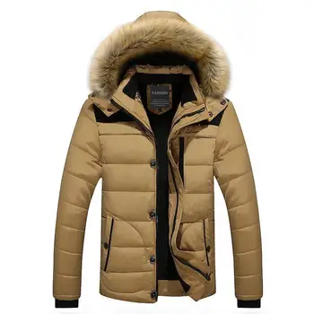 

Winter Parka Men Coats 2019Thick Warm Jacket Men Cotton Hooded Outwear Warm Coat Top Plus Velvet Couple Cotton Parka Coat